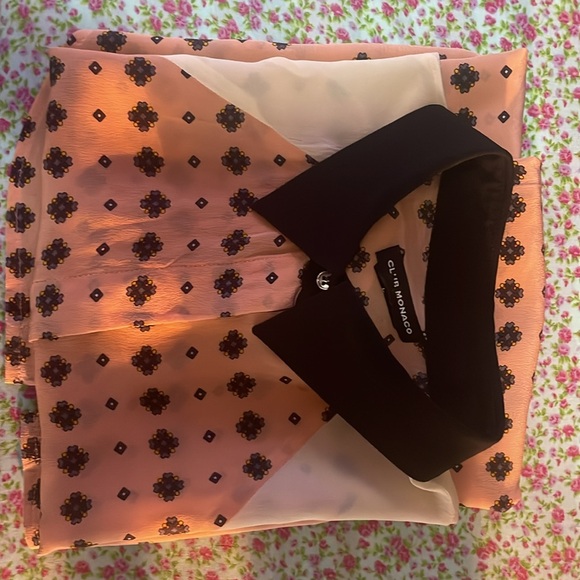 Club Monaco 100% silk colour blocked short sleeve blouse - Picture 12 of 12